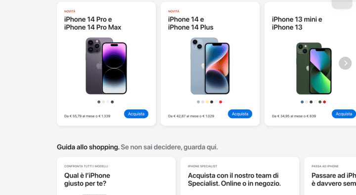 Tendenze di web design Apple